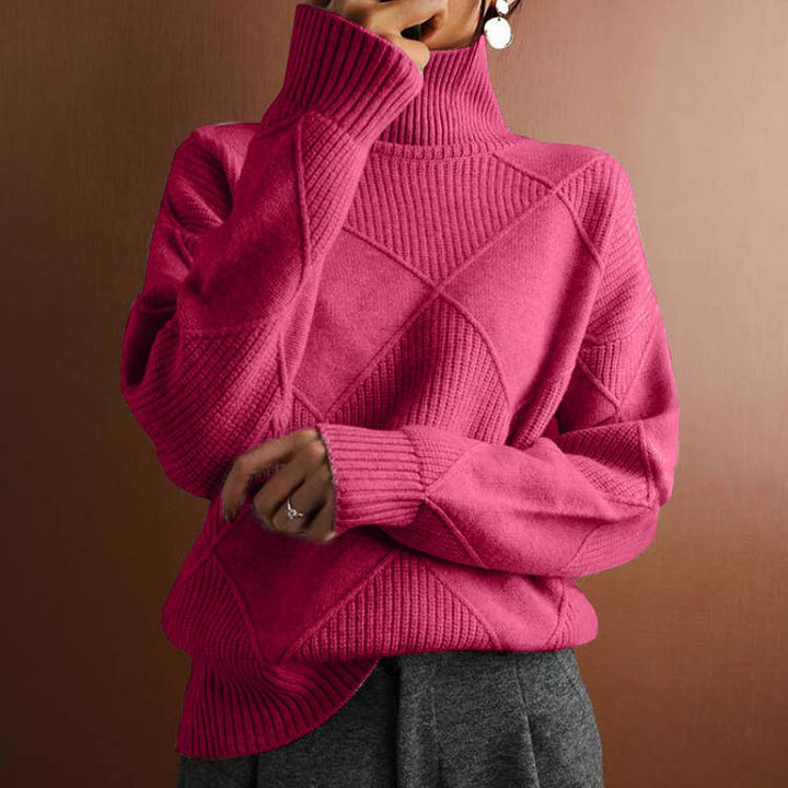 Jorinde - Hoher Hals Gestrickt Pullover