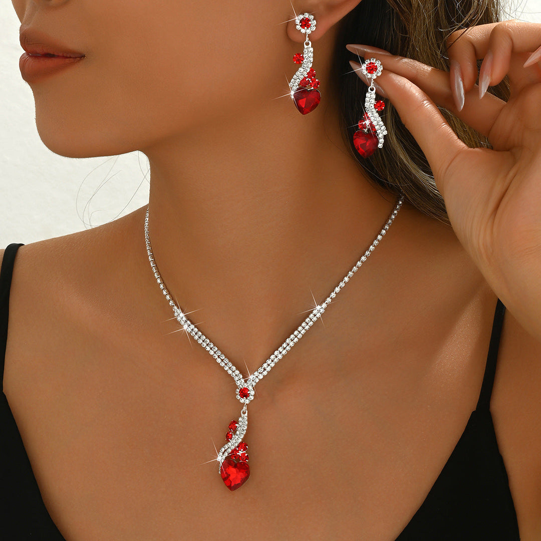 Lelia - Strass Halskette Ohrringe Satz