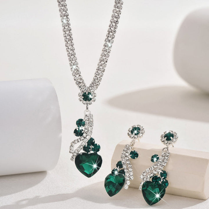 Lelia - Strass Halskette Ohrringe Satz