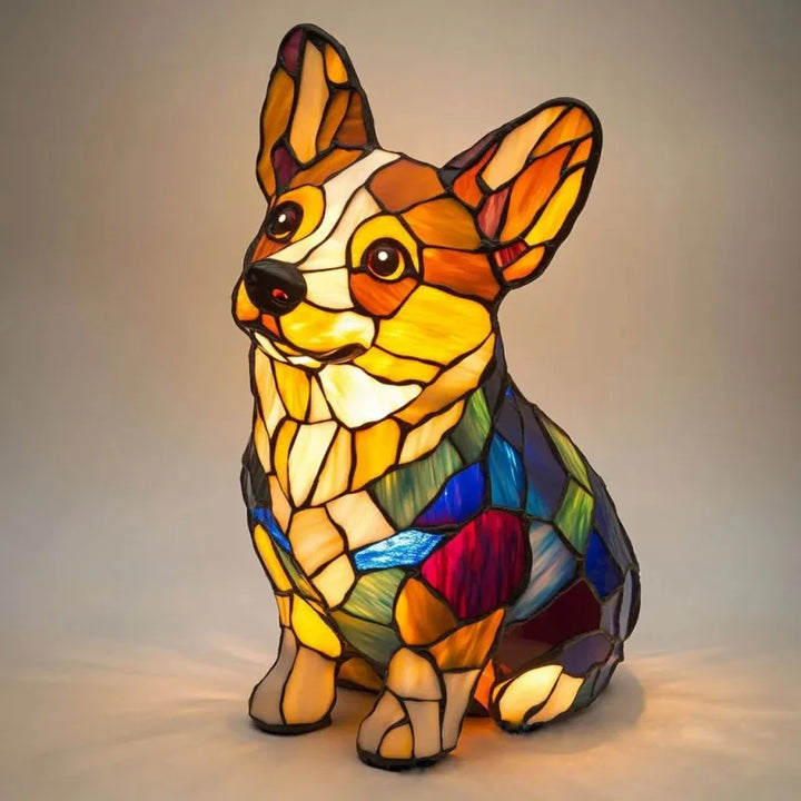 LumiCorgi – Magische Corgi Lampe Aus Buntglas