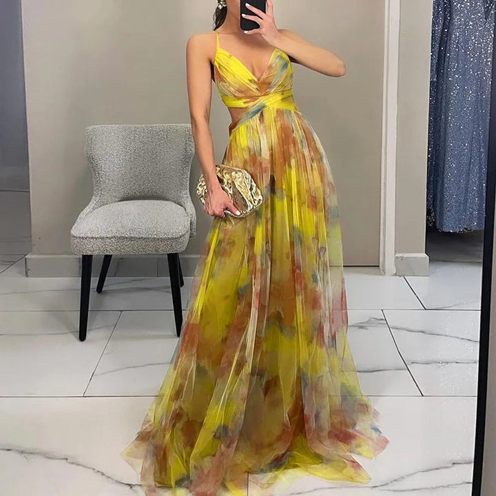 Qyn – Wunderschönes Maxikleid Mit Blumenmuster