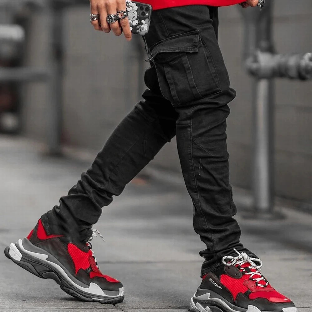 Mondriaan – Elastische Jeans Mit Mehreren Taschen