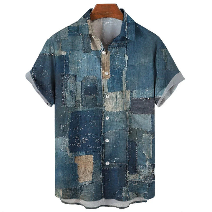 Eleazar - Geometrisches Patchwork Hemd