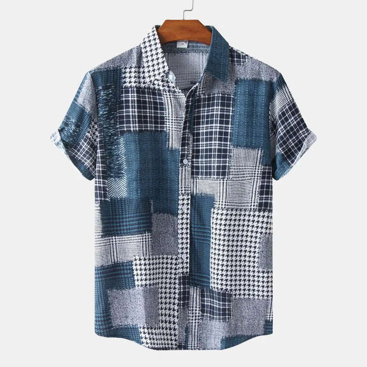 Eleazar - Geometrisches Patchwork Hemd
