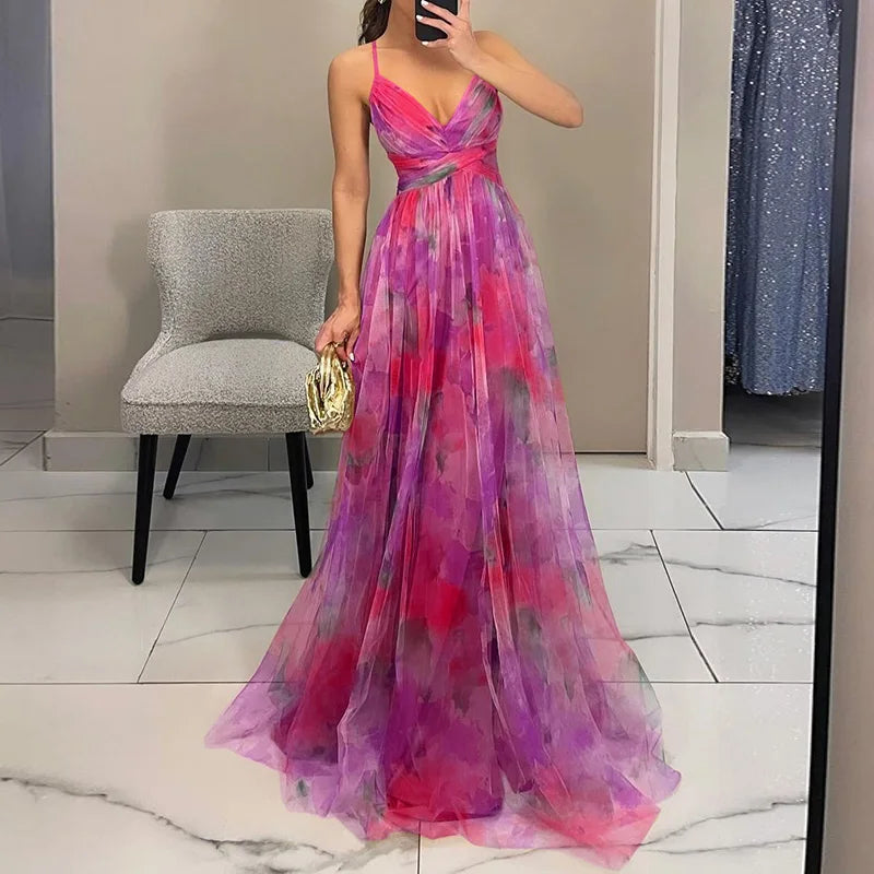 Qyn – Wunderschönes Maxikleid Mit Blumenmuster