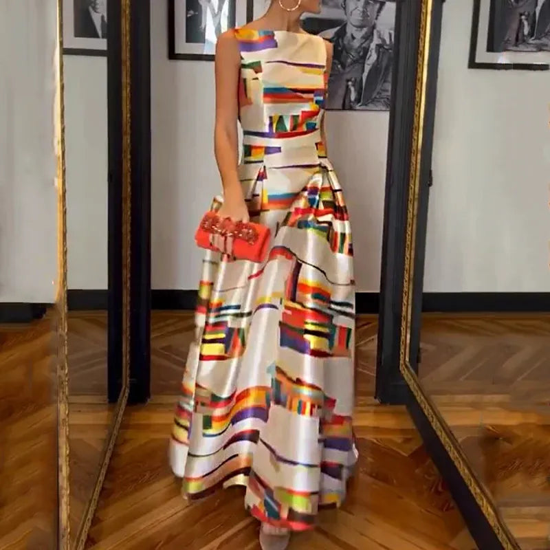 Vivien – Maxikleid mit Geometrischem Print