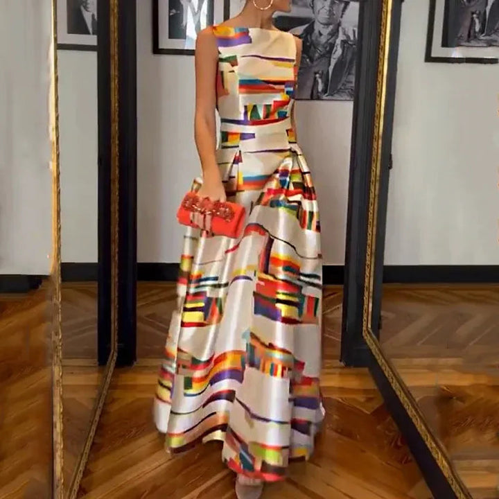 Vivien – Maxikleid mit Geometrischem Print