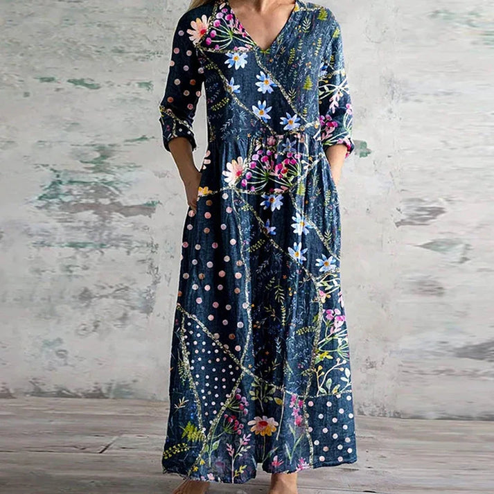 Kiana – Elegantes Sommer Kleid Mit Blumenmuster