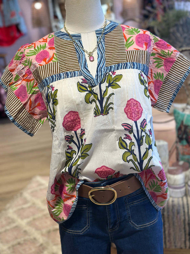 Minta – Lässige Bluse Mit Blumen Ausdrucken