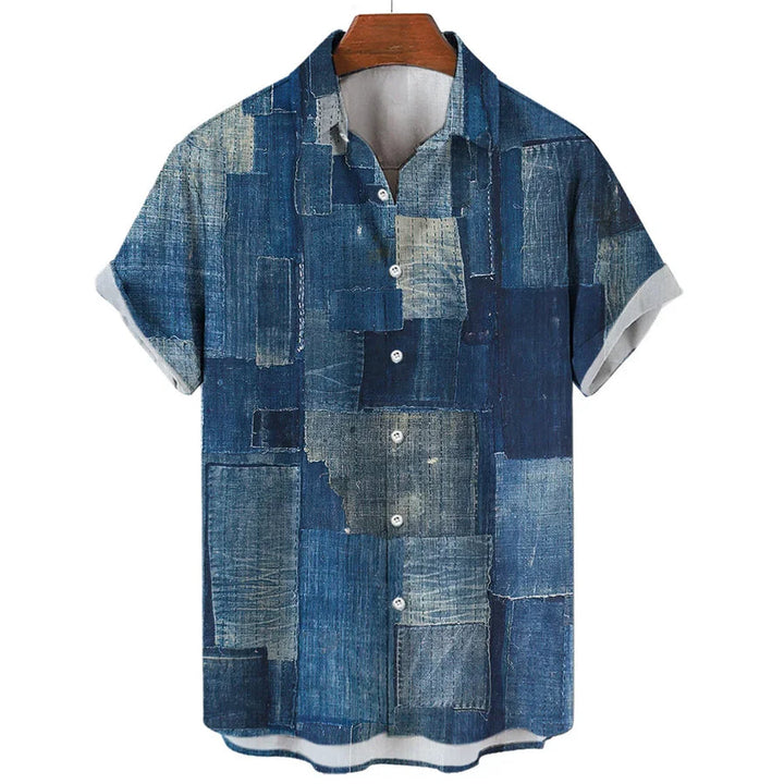 Eleazar - Geometrisches Patchwork Hemd