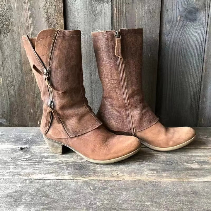 Lulia – Leder Stiefeletten Mt seitlichem Reißverschluss