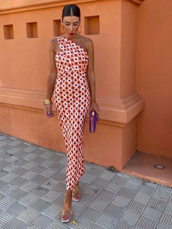 Svetlena – Elegantes Maxi Kleid Mit Einer Schulter