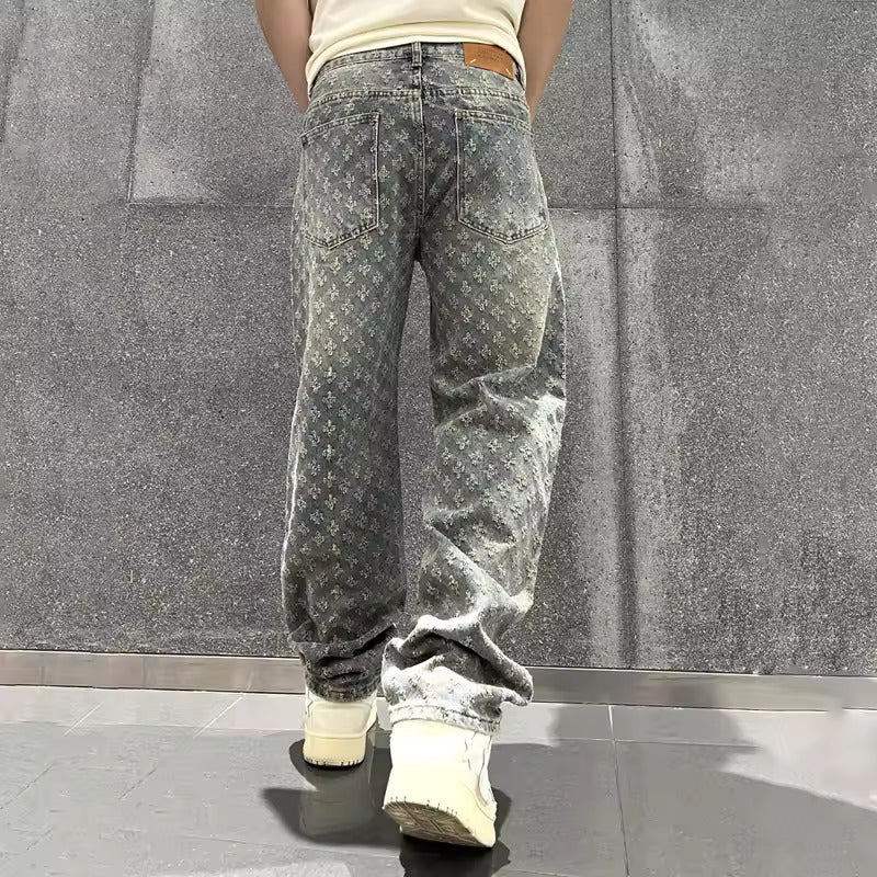 Zeydan – Jacquard Jeanshose Mit Meitem Bein