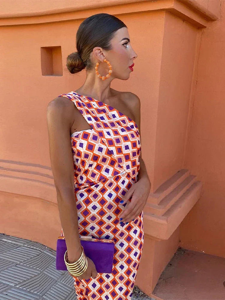 Svetlena – Elegantes Maxi Kleid Mit Einer Schulter