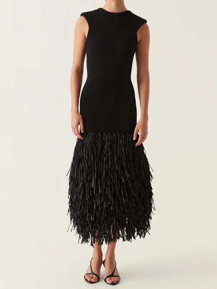 Ana - Langes Kleid mit Fransen