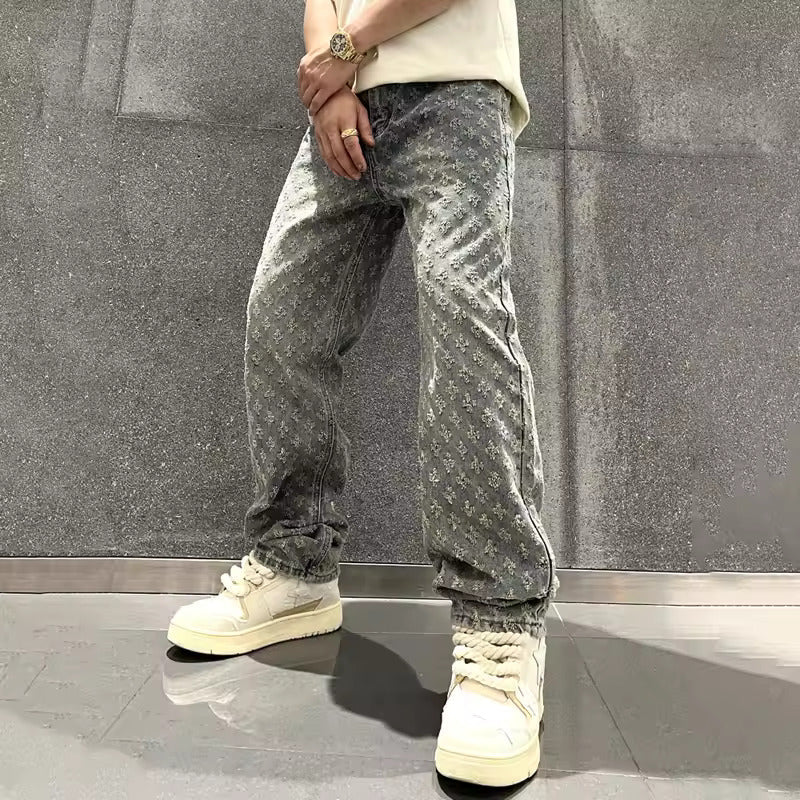 Zeydan – Jacquard Jeanshose Mit Meitem Bein