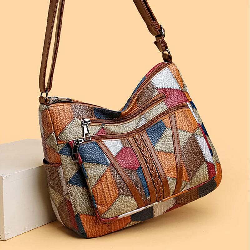 Solara – Mosaik Leder Schultertasche