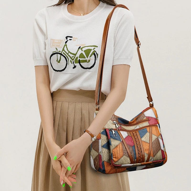 Solara – Mosaik Leder Schultertasche