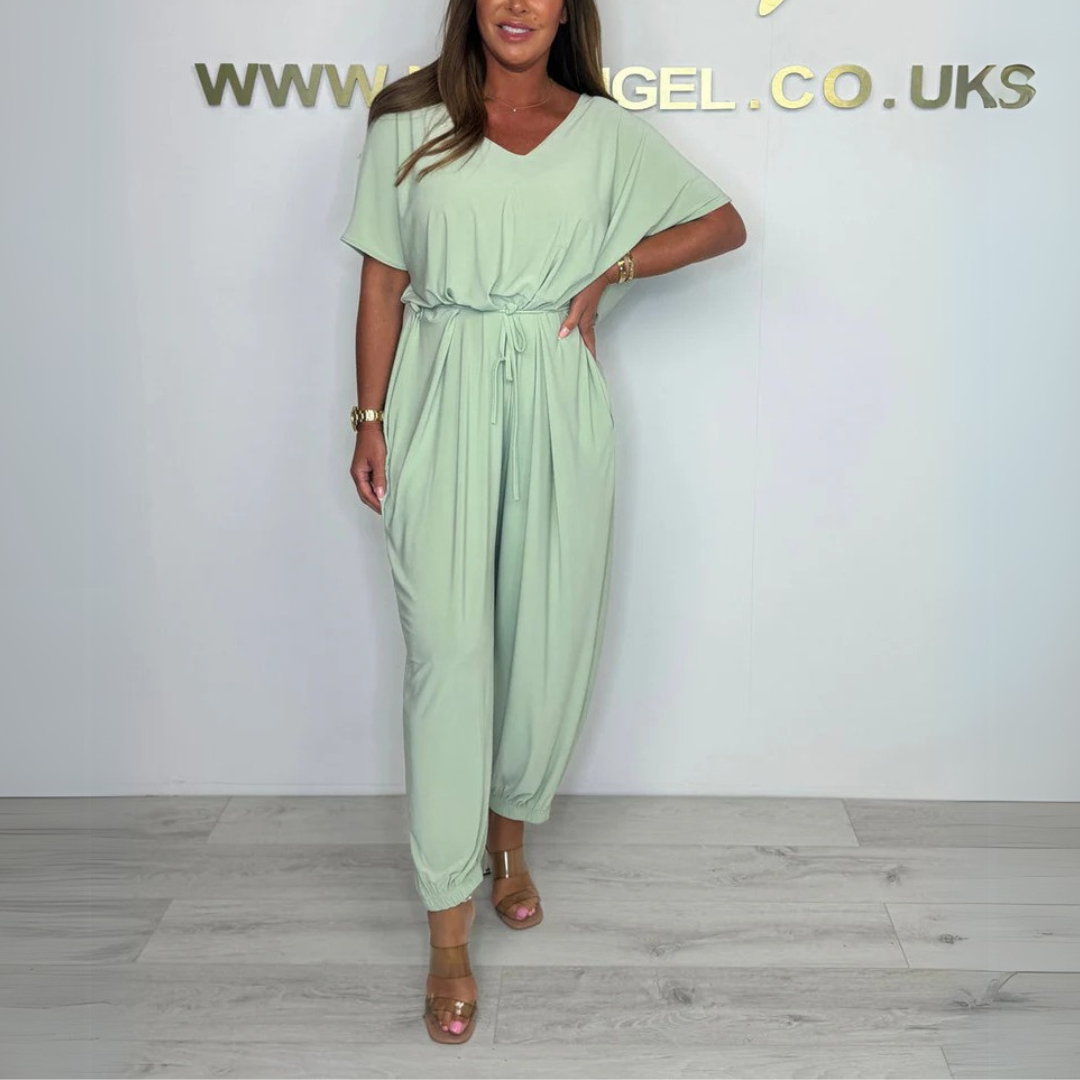 Leysan – Baumwoll Jumpsuit  Mit V Ausschnitt