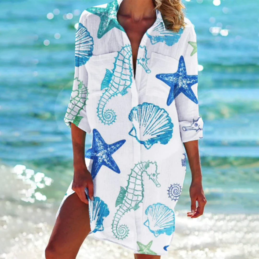 Elisabeta – Elegantes Kleid Mit Grafischem Muster