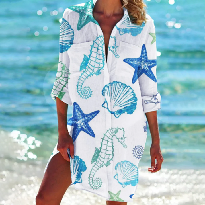 Elisabeta – Elegantes Kleid Mit Grafischem Muster