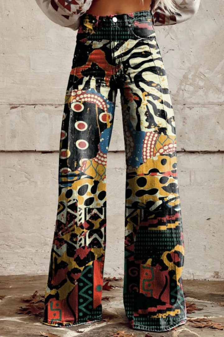 Randolph – Stilvolle Boho Vintage Hose Mit Weitem Bein