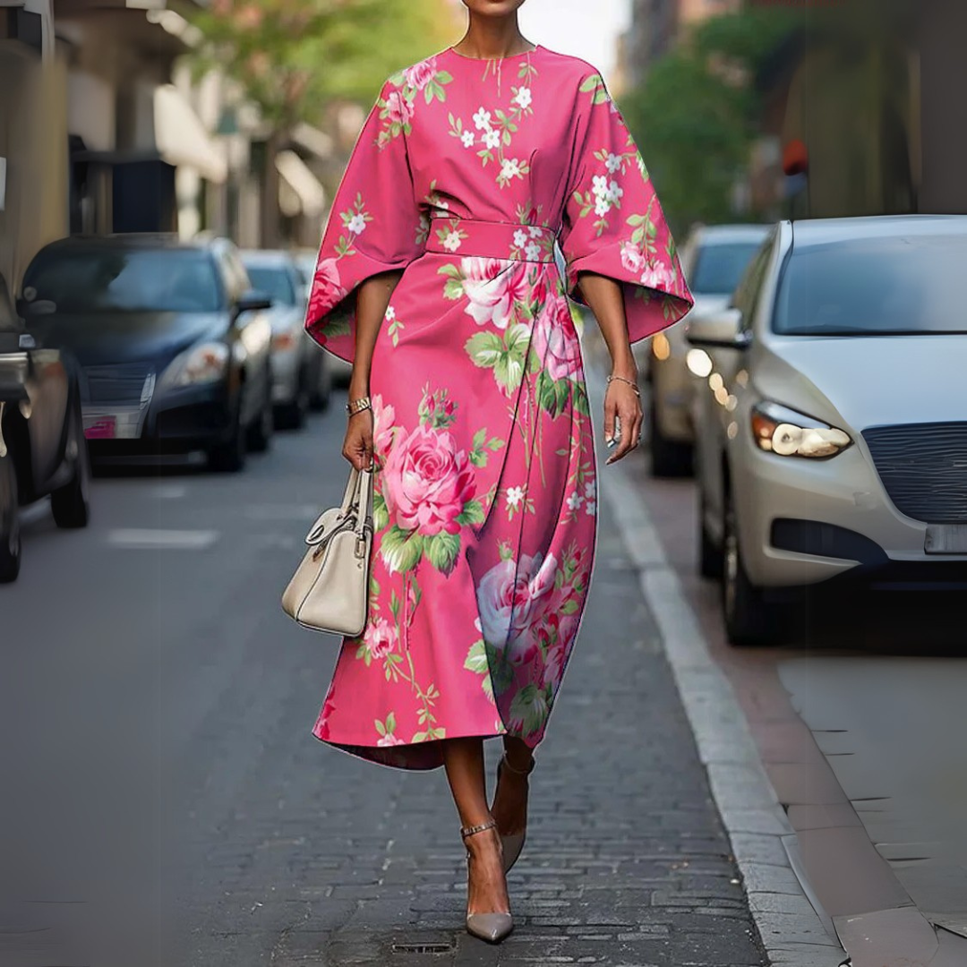 Lucy - Langes Kleid Mit Elastisch Taille
