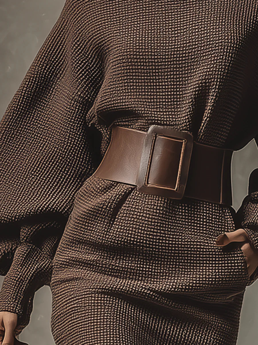 Milana – Kurzes Netzkleid Mit Strukturiertem Gürtel