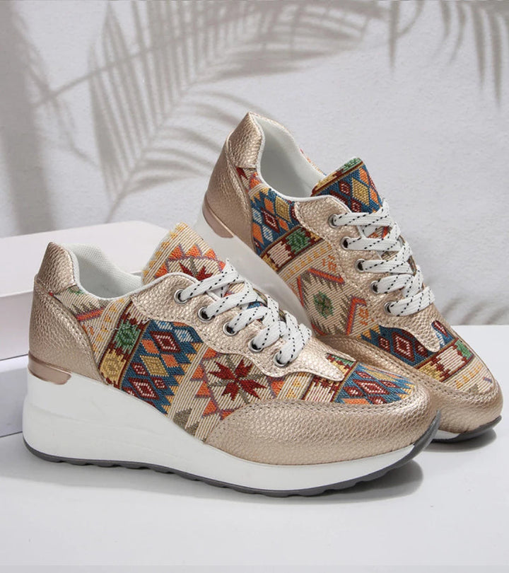 Znaya – Boho Turnschuhe Mit Geometrischem Schnürdesign