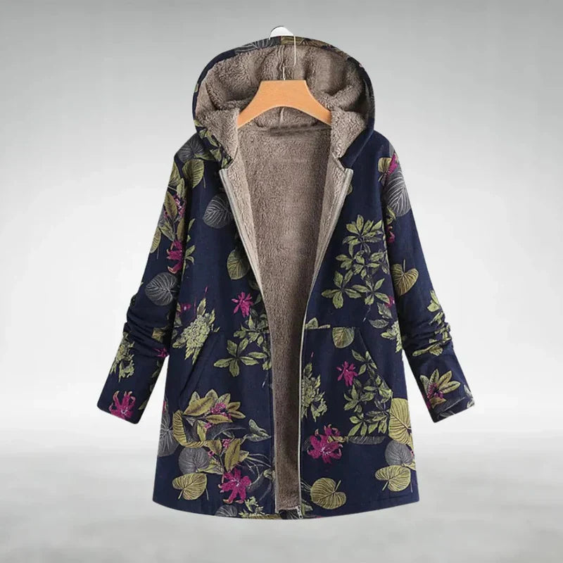Panida – Stilvolle Fleece Jacke Mit Blumenmuster