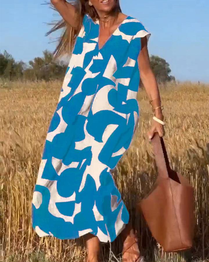Sarinya - Bedrucktes Kleid Mit V-Ausschnitt