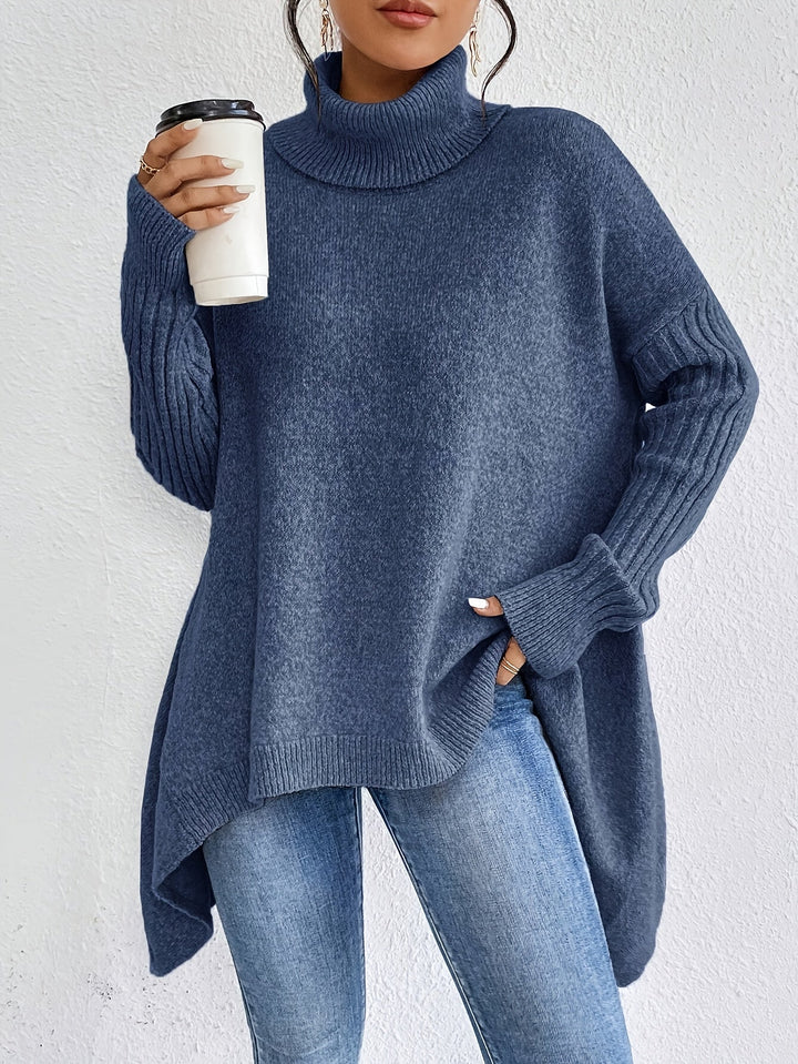 Tahlia – Lässiger Langarm-Pullover Mit Hohem Kragen
