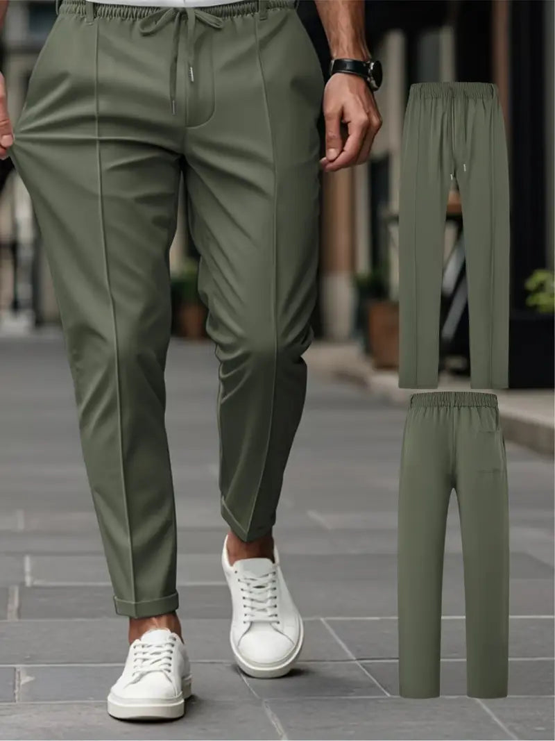 Crawford – Lässige Schlanke Passform Hose Mit Elastischem Bund