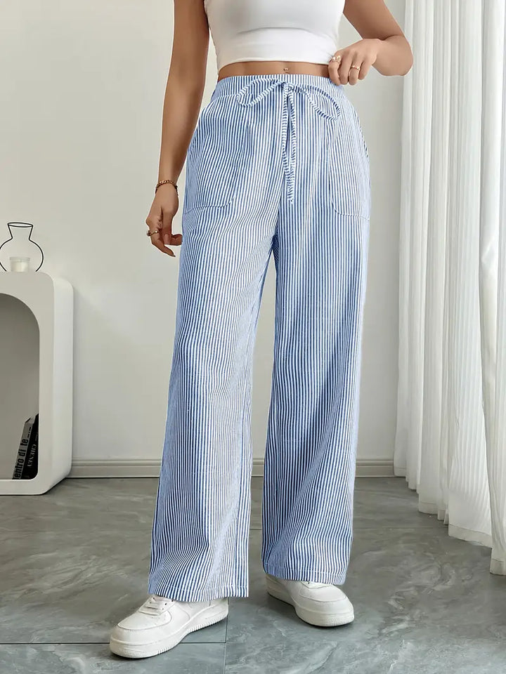 Alina – Elegante Gestreifte Hose Mit Taschen