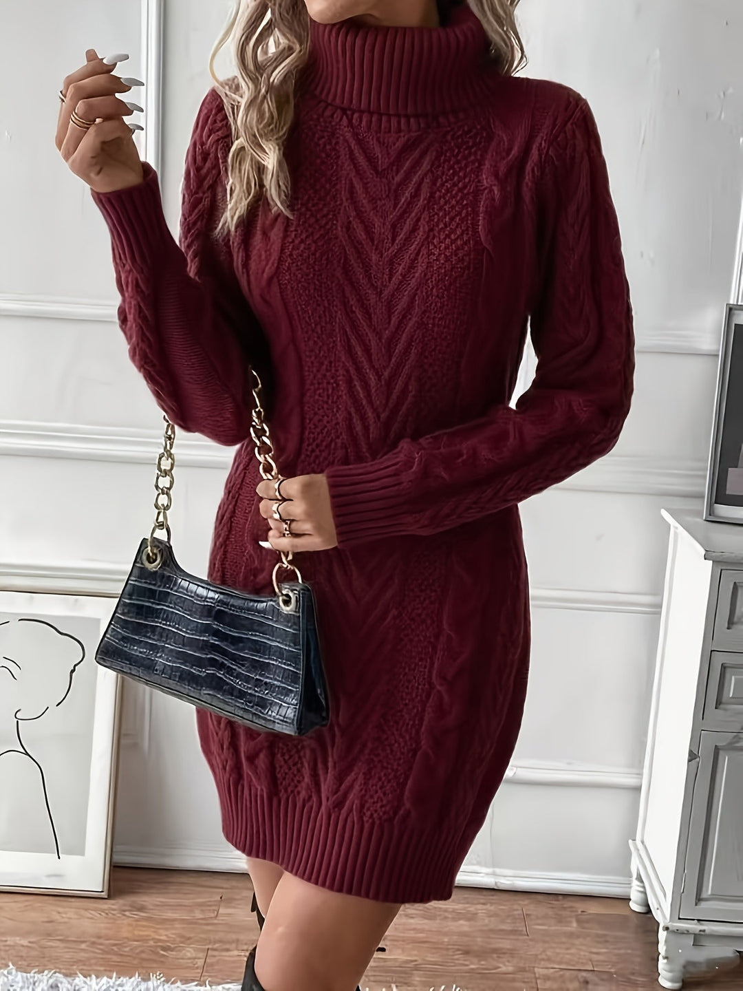 Milanda – Strickkleid Mit Zopfmuster