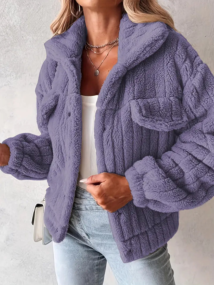 Narin – Lässig Teddy Jacke Mit Faux Tasche