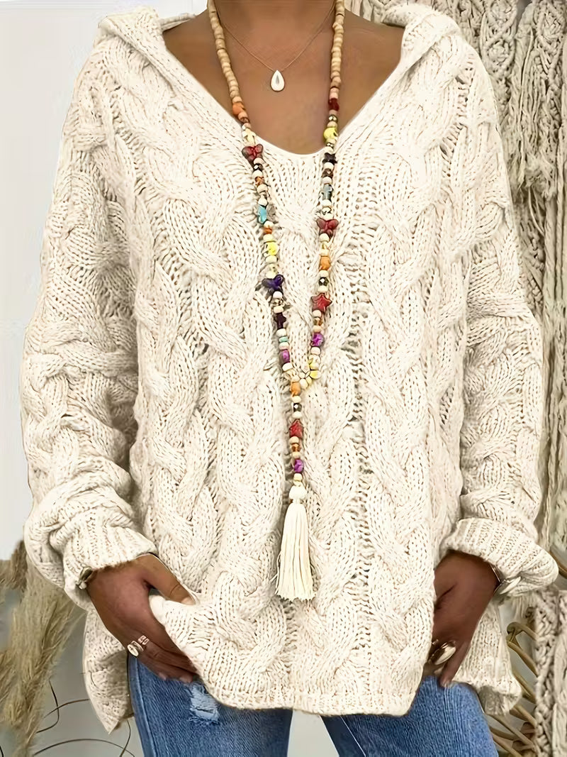 Hailee - Lässiger Langarm Strickpullover