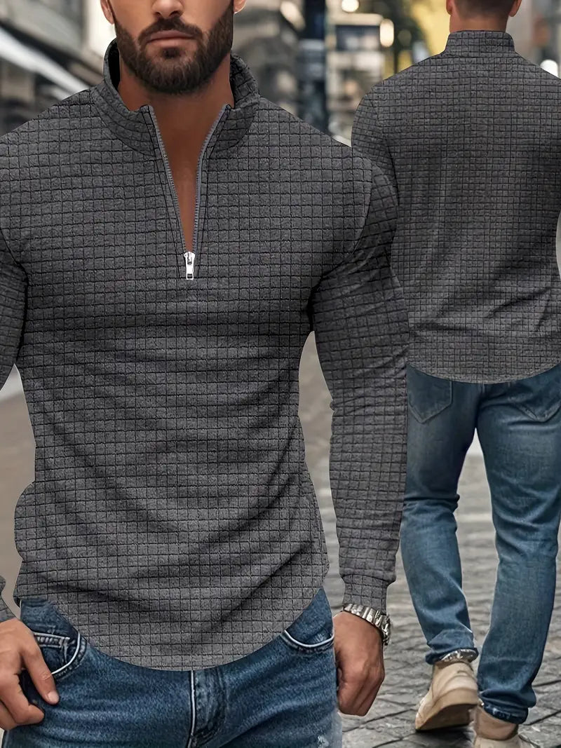 Jarryd – Langarm Sweatshirt Mit Halbem Reißverschluss