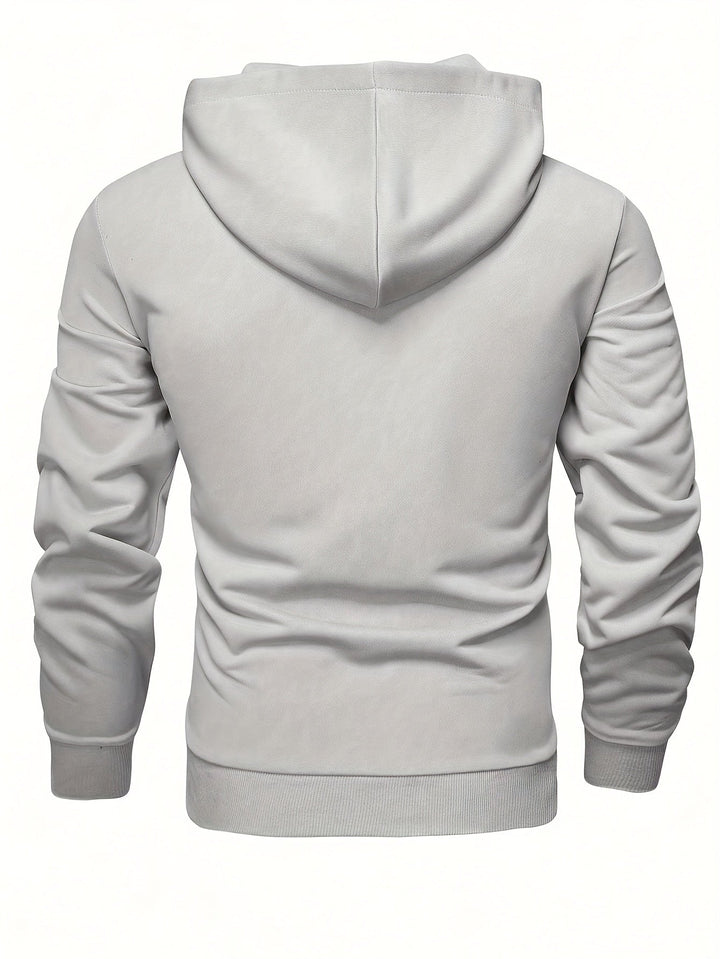 Klod – Lässiger Langarm Kapuzenpullover Mit Knöpfen