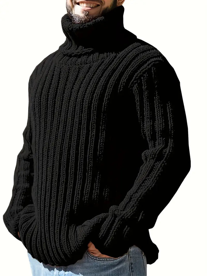 Lysander – Pullover Mit Hohem Kragen Und Rippstrick