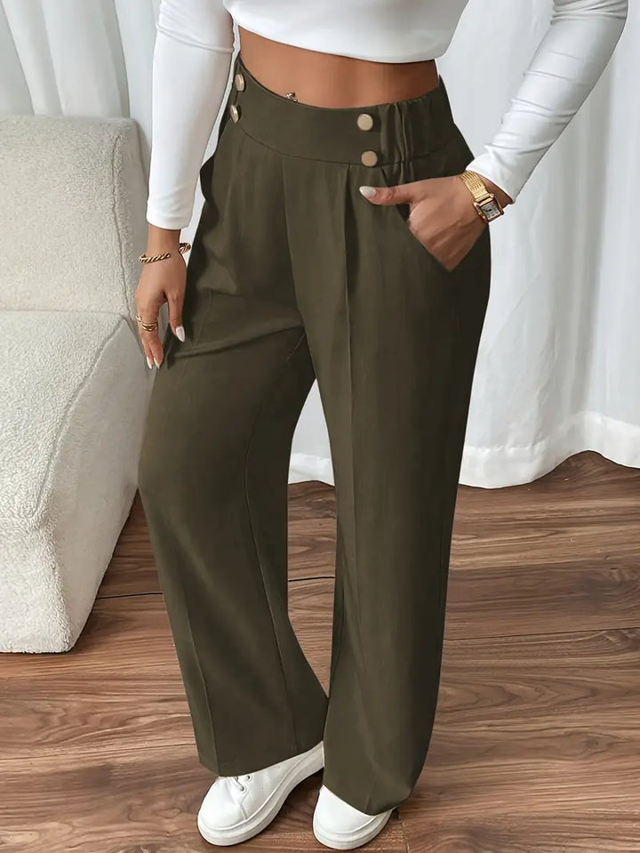 Orvella - Bequeme Hose Mit Weitem Bein Und Taschen
