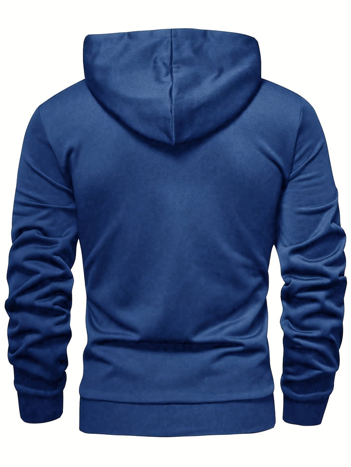 Klod – Lässiger Langarm Kapuzenpullover Mit Knöpfen
