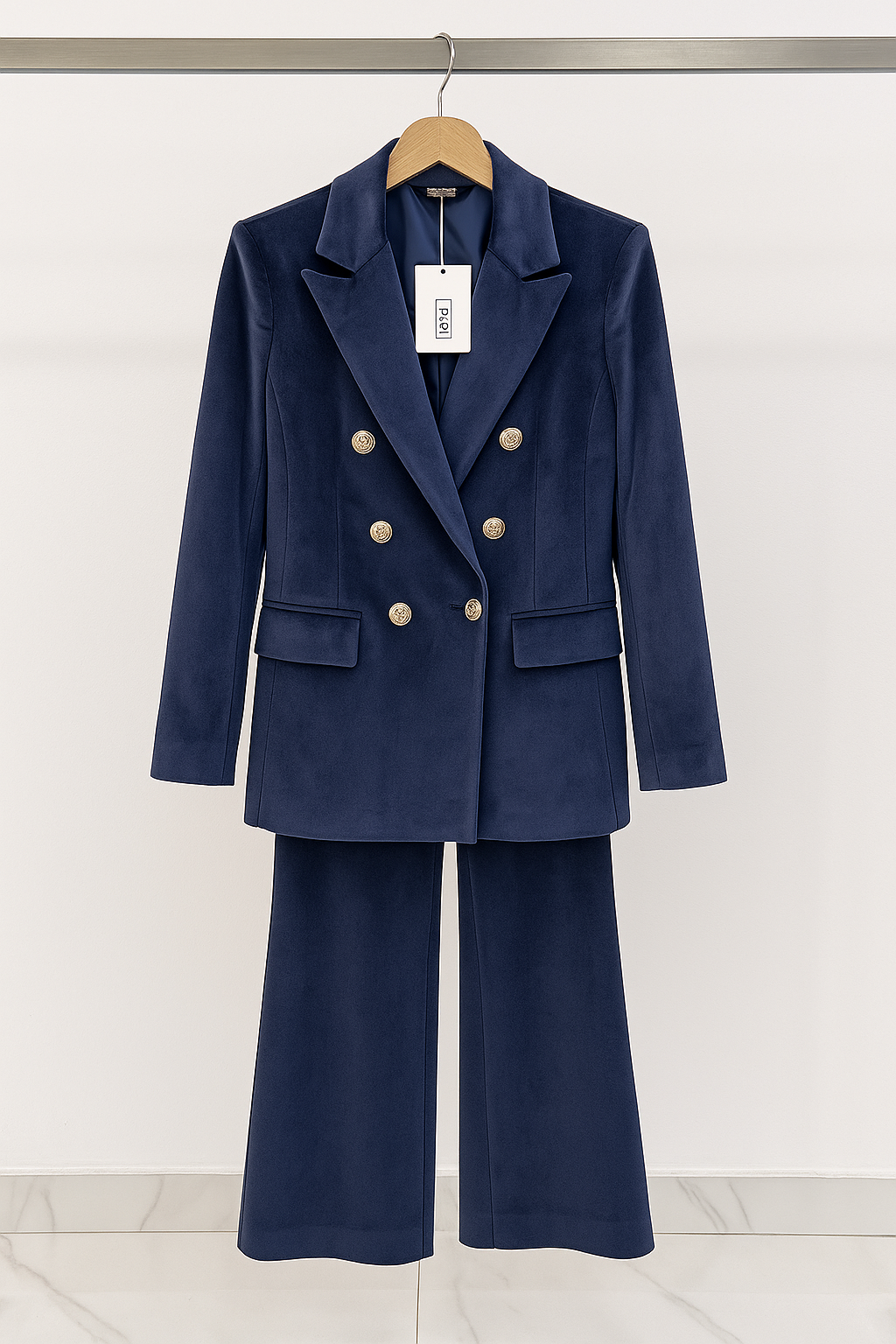 Dimitra – Samt Blazer Set Mit Doppelter Knopfleiste