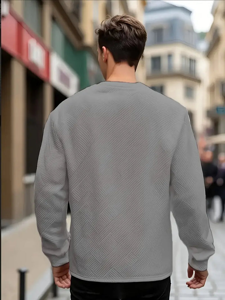 Malinga – Lässiges Sweatshirt Mit Geometrischem Muster Und Langen Ärmeln