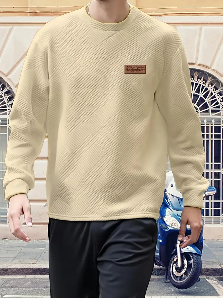 Malinga – Lässiges Sweatshirt Mit Geometrischem Muster Und Langen Ärmeln