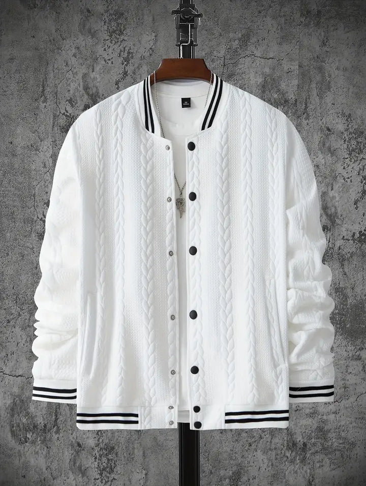 Felips – Jacquard Baseball Jacke Mit Streifenmuster