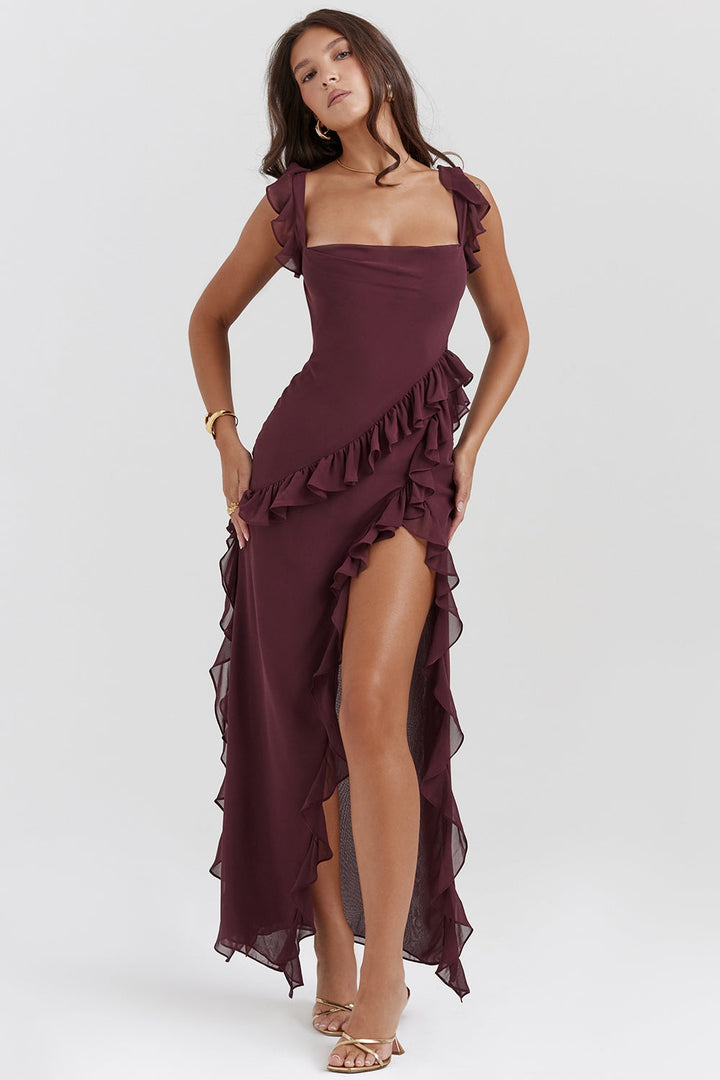 Mayumi - Langes Kleid mit Rüschen