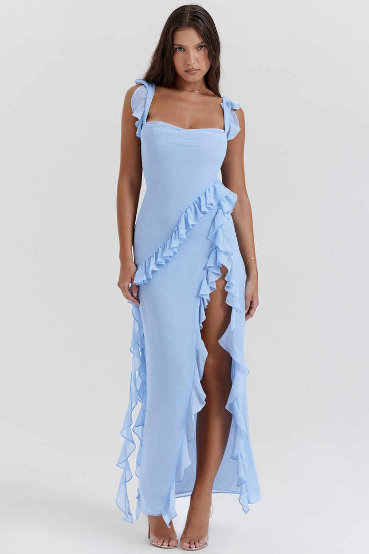 Mayumi - Langes Kleid mit Rüschen