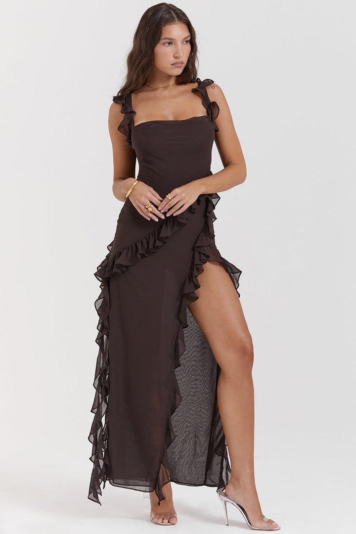 Mayumi - Langes Kleid mit Rüschen