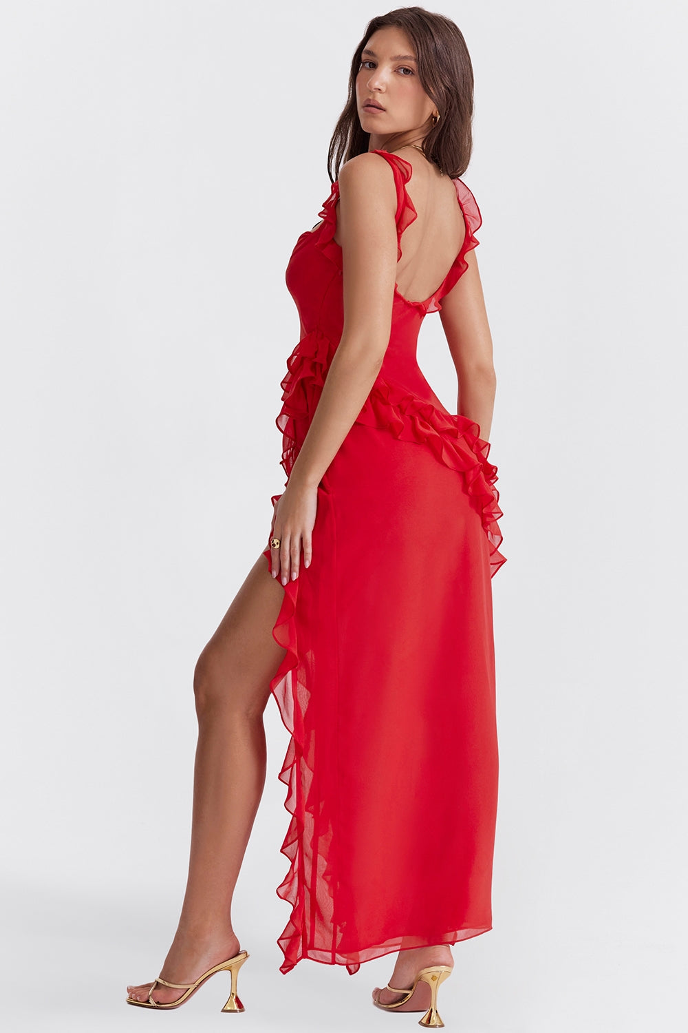 Mayumi - Langes Kleid mit Rüschen